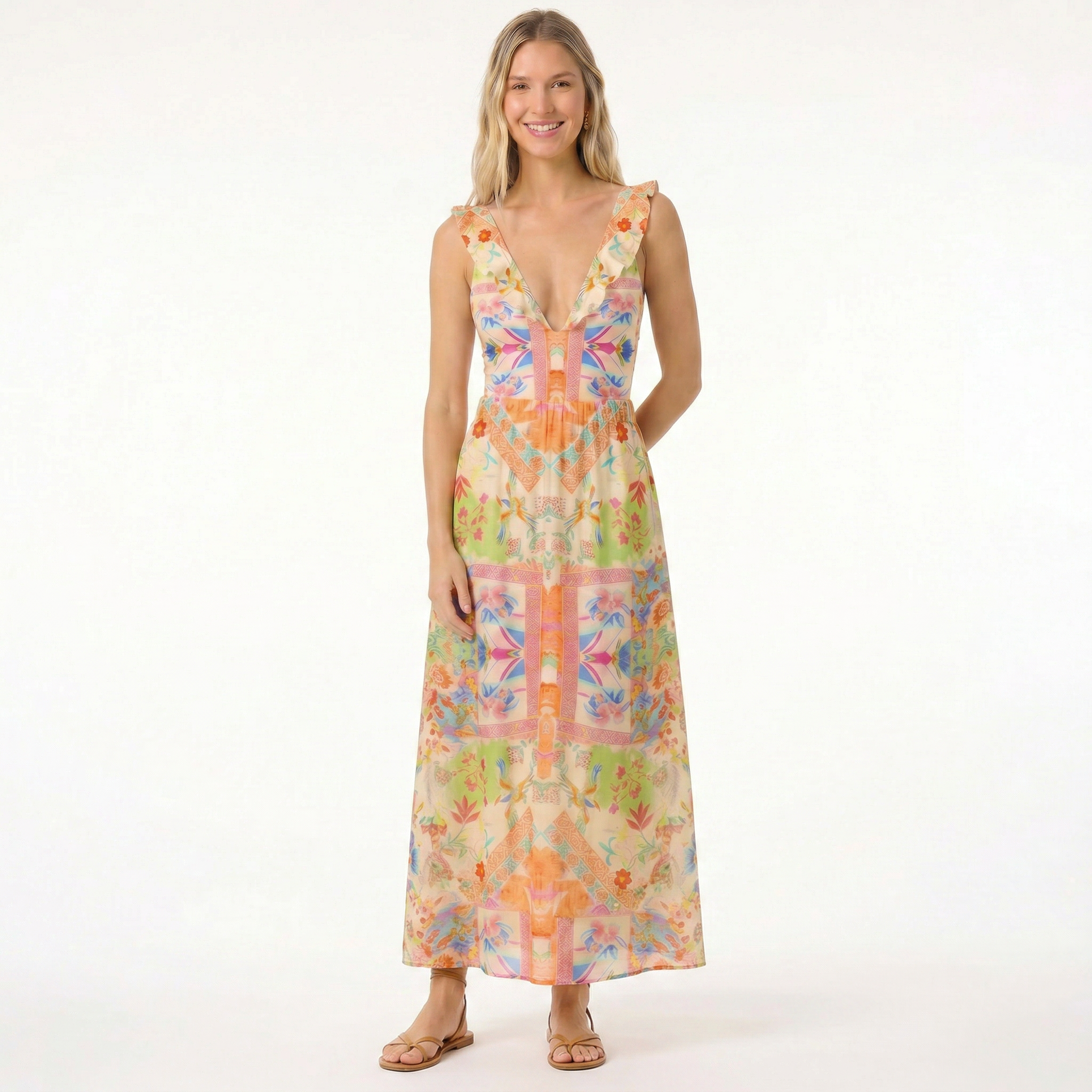 Vivid Lily Ruffle One‑Piece Swimsuits Three Pieces Sets